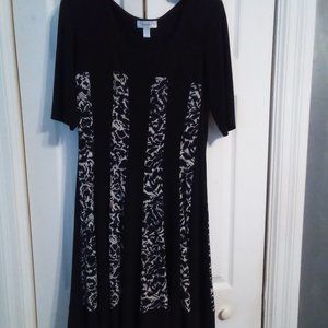 Elegant Black and White Patterned Dress